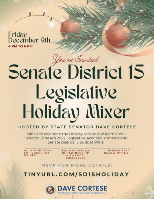 Senator Cortese's Legislation Holiday Mixer 2023