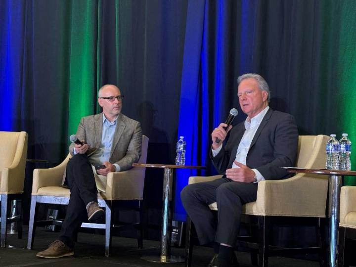 Senator Cortese photographed speaking at the Agri-Pulse Communications, Inc.'s Food &amp; Ag Issues Summit