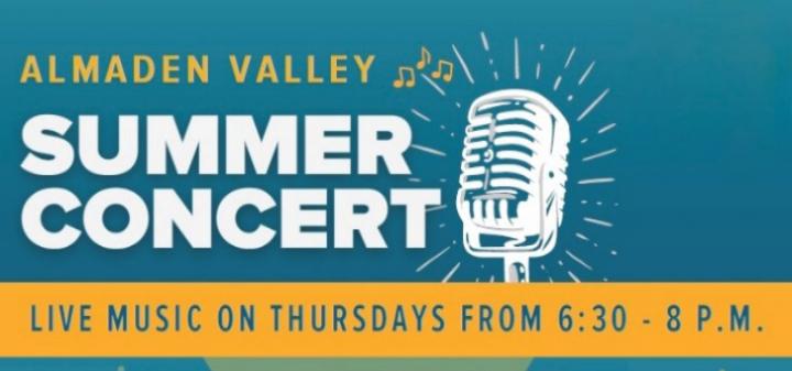 Image of graphic reading “Almaden Valley Summer Concert”