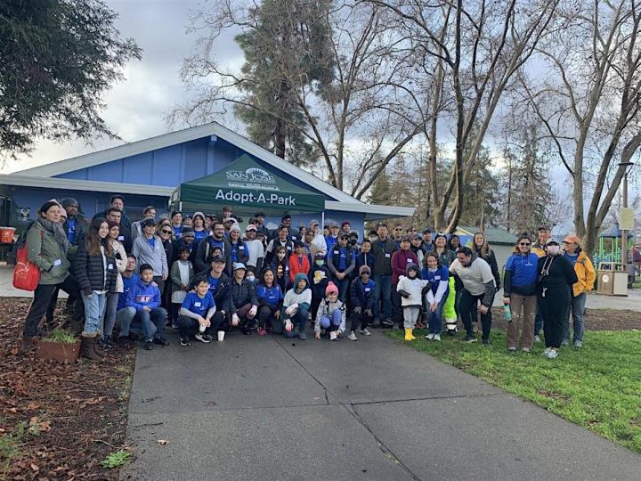 Community members photographed at event.