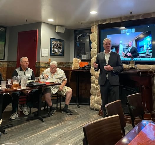 Senator Cortese presenting at Almaden Valley/Willow Glen Rotary Club