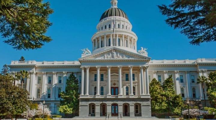 The California State Capitol building, photographed