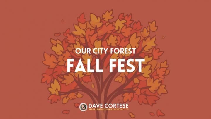 Graphic reading “Our City Forest Fall Fest”