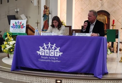 Senator Dave Cortese and Supervisor Betty Duong speaking at ‘People Acting in Community Together’ event