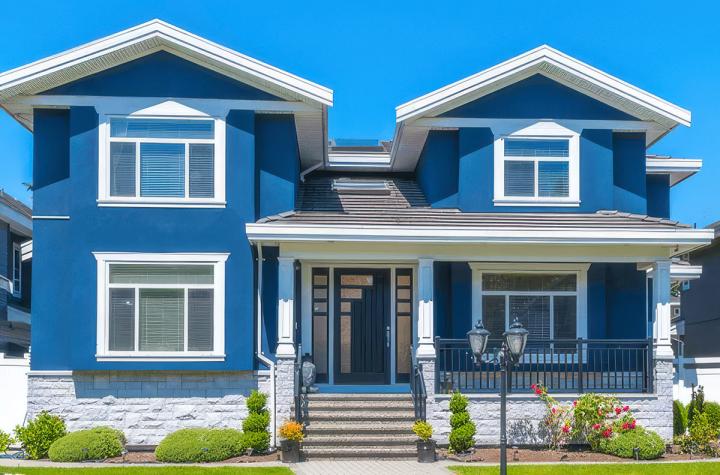 Photograph of blue house