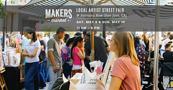 Image of Makers Market with “Makers Marker Local Artist Street Fair” overlayed