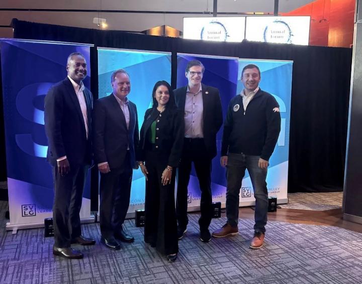 Senator Cortese alongside Senator Josh Becker, Assemblymember Patrick Ahrens, and SVLG Leadership