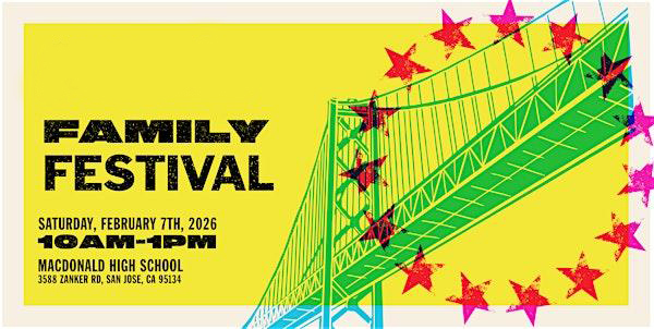Graphic reading “Family Festival” with details regarding the date, time, and location of the event.