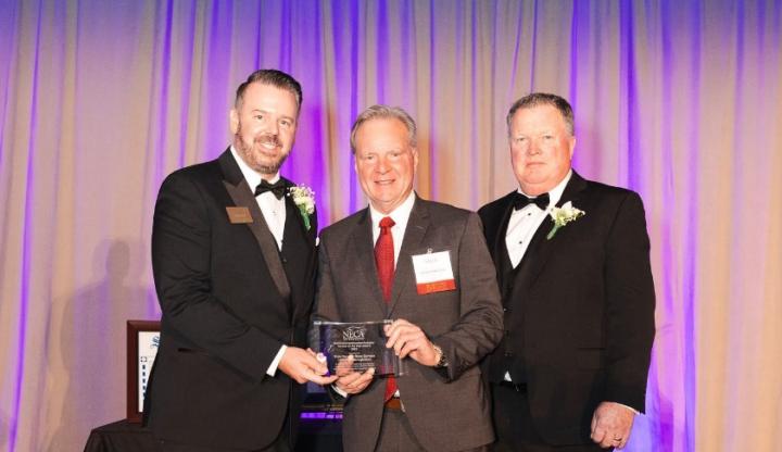 Senator Cortese receiving the Industry Partner of the Year Award at the NECA Installation of Officers Gala