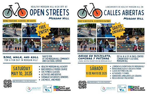 Image #1 Description: Event flyer in English, with title, location, date, and time. Image #1 Description: Event flyer in Spanish, with title, location, date, and time.