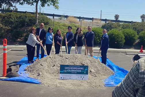 Community leaders photographed with shovels at the Groundbreaking Celebration