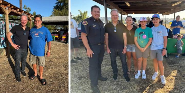 Senator Cortese photographed with various members of the community at National Night Out celebrations.