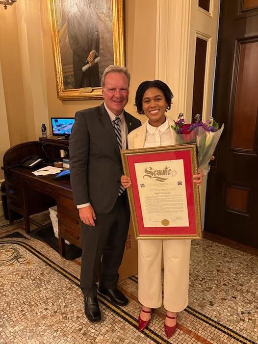 Senator Cortese photographed with Senate Fellow Akali Warmsley