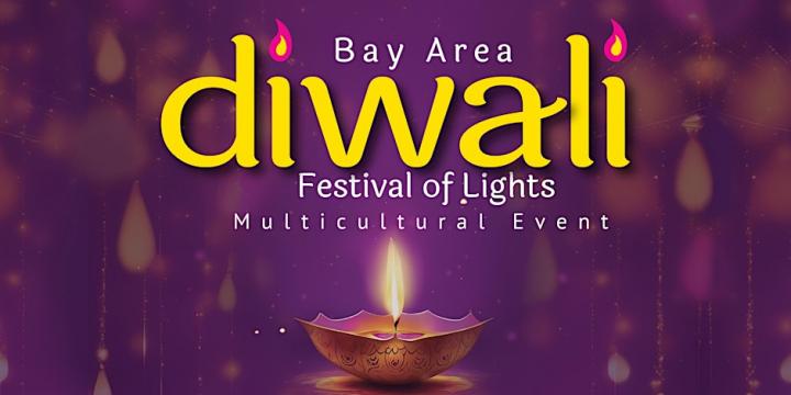 Promotional graphic for event reading “bay area Diwali Festival of Lights Multicultural Event”