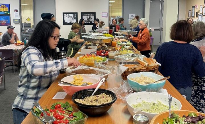 Parents Helping Parents volunteers at the annual potluck