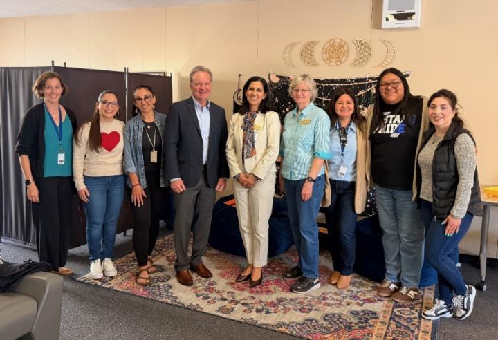 Senator Cortese alongside GUSD Superintendent Dr. Anisha Munshi and other Gilroy High School administrators