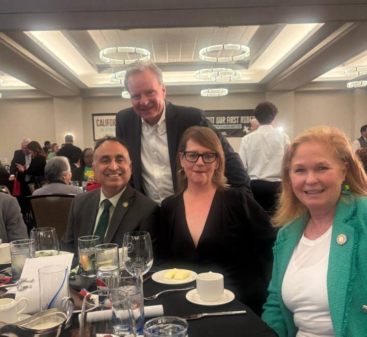 Senator Cortese pictured with Assemblymember Kalra, Assemblymember Pellerin, and South Bay Labor Council Executive Director Jean Cohen