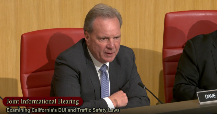 Senator Cortese speaking during the Joint Informational Hearing on DUI and Traffic Safety Laws