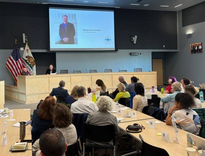 Senator Cortese speaking to the SCCSBA Legislative Brunch audience 