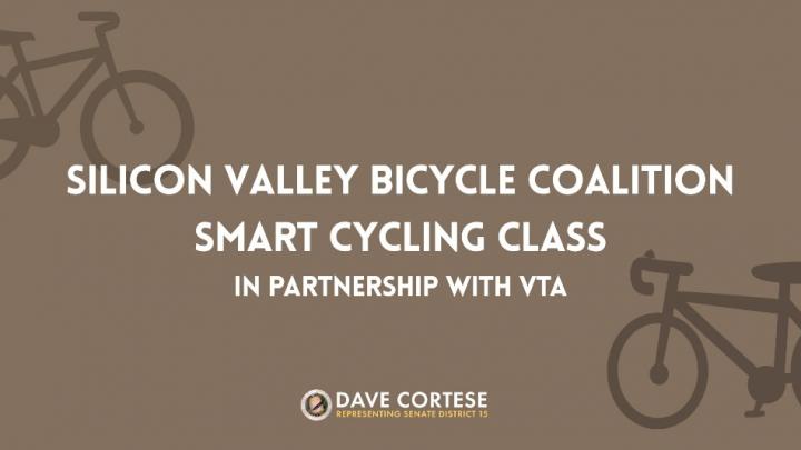 Graphic reading “Silicon Valley Bicycle Coalition Smart Cycling Class” 