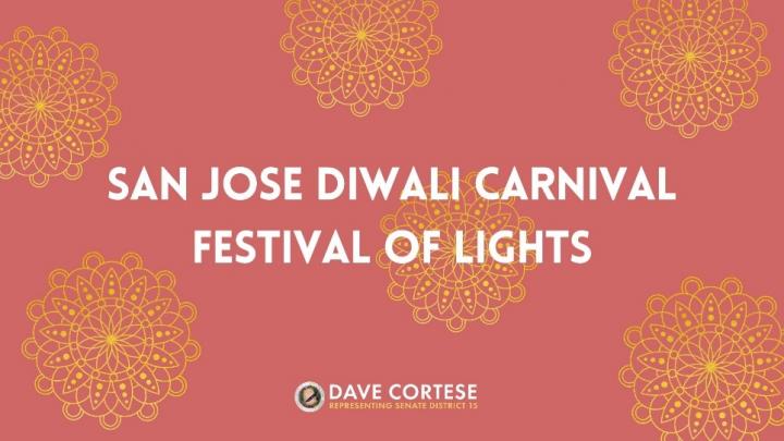 Graphic reading “San Jose Diwali Carnival – Festival of Lights”