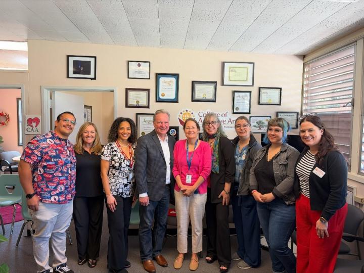 Senator Cortese photographed with College of Adaptive Arts educators, faculty, and staff, including founders, DeAnna Pursai and Pamela Lindsay