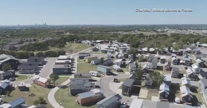 Image of a community housing the formerly homeless in Austin, Texas.