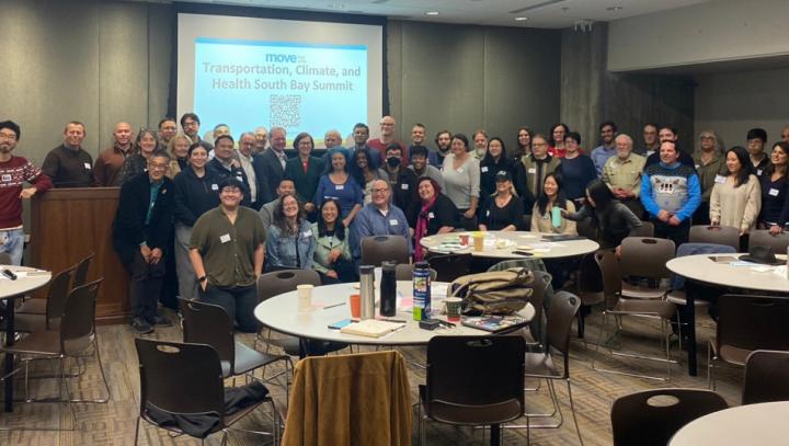 Senator Cortese photographed with attendees at Move Bay Area’s Transportation, Climate, and Health South Bay Summit