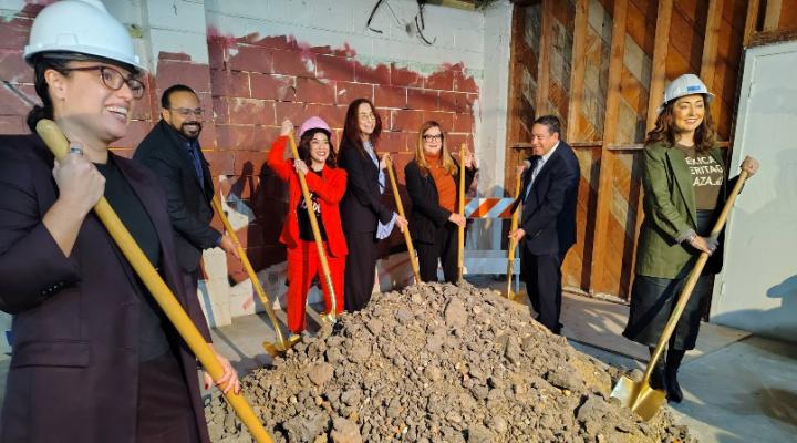 Groundbreaking ceremony of “La Placita”, featuring community leaders including Supervisor Ellenberg, Supervisor Duong, and Councilmember Ortiz.