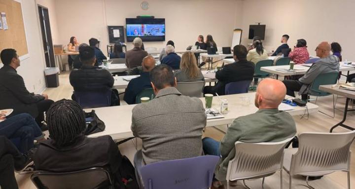 Panel and audience photographed at the South Bay Labor Council and Working Partnerships USA Briefing