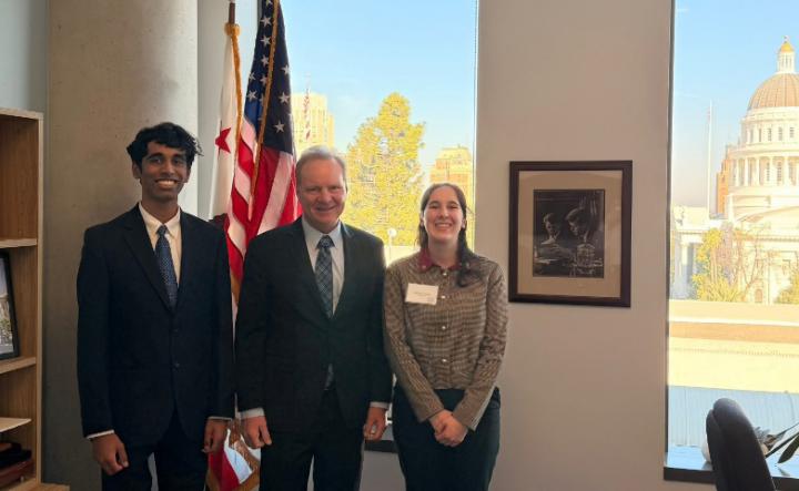 Senator Cortese with Aubrey Goings and Visruth Kandali