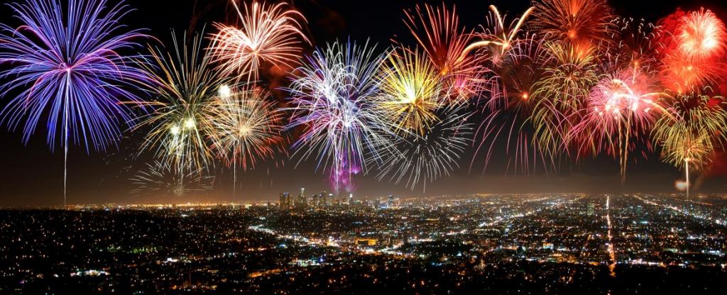 fireworks in night sky