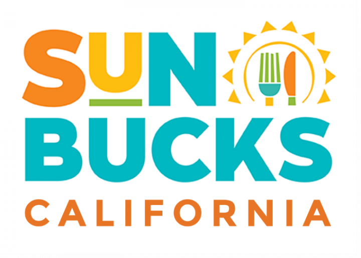 Colorful letters reading “Sun Bucks California”